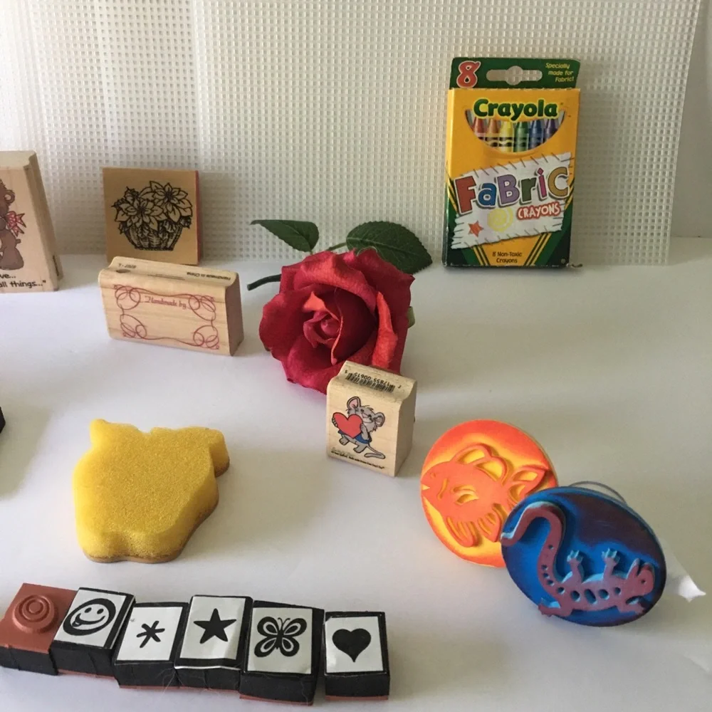 Vintage Suzy's Zoo Wooden Rubber Stamps Craft Foam Mesh Sheet Bundle